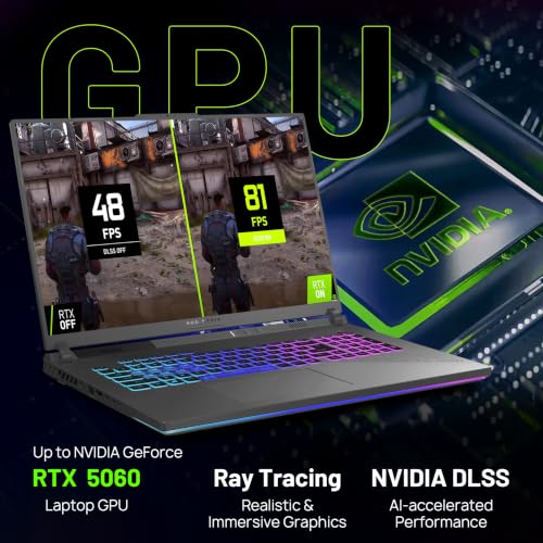Image of ASUS ROG Strix G18 18 inch WQXGA 240Hz Gaming Laptop, AMD Ryzen 9 8940HX, NVIDIA GeForce RTX 5060, 16GB DDR5, 2TB Storage(1TB SSD+1TB Docking Station Set), 4-Zone RGB Backlit Keyboard, Win 11 Pro, Gray