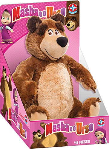 Estrela 1003105800008 Pelúcia Urso Masha, Marrom, 40 cm