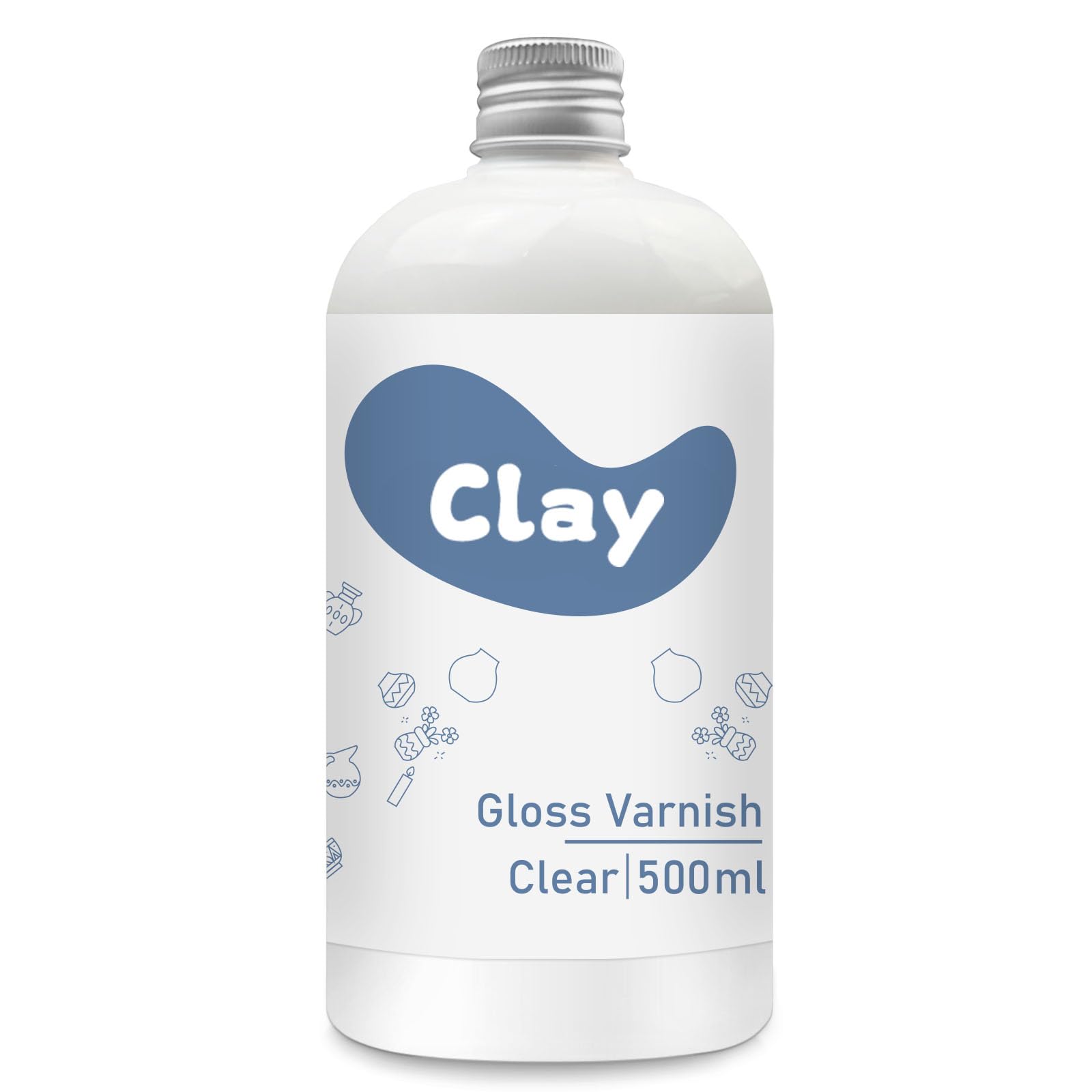 1Dfaul Transparent 500Ml Gloss Varnish For Air Dry Clay, Clay Glaze Sealant For Pottery And Acrylic Paint, Colourless, High Glossy & Scratch Resistant (Gloss)
