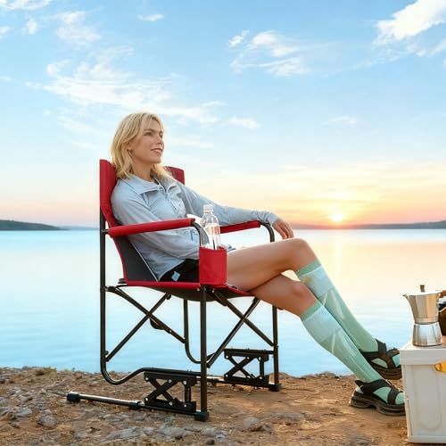 PROHIKER Silla Plegable para Camping Exterior PR-ZHJM018-RD Rojo miniatura 5