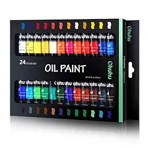 Ohuhu Oil Paint Set Oil Paint Tubes Oil-based 24 Colors Colors Artists Paints Oil Painting Set for Beginners Students Adults Great Gift Idea 24 Tubes 12 ml each, Multicolour