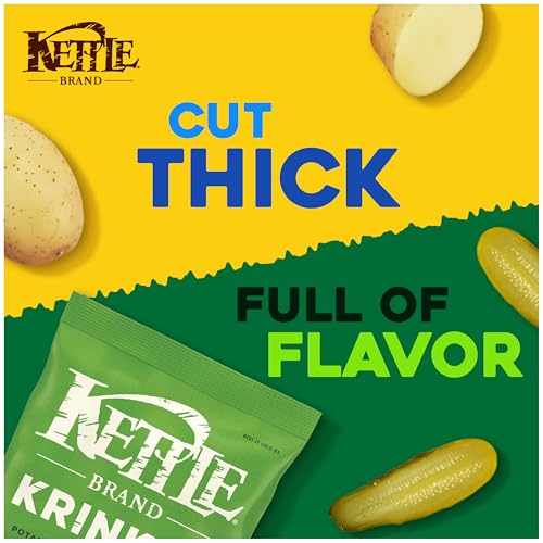 Image of Kettle Brand Potato Chips, Krinkle Cut Dill Pickle Kettle Chips, 5 Oz