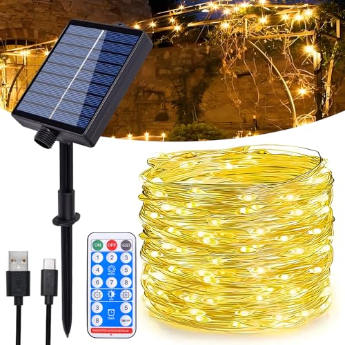 Hopelit Solar Lichterkette Aussen, 30m 300LEDs Lichterkette Außen...