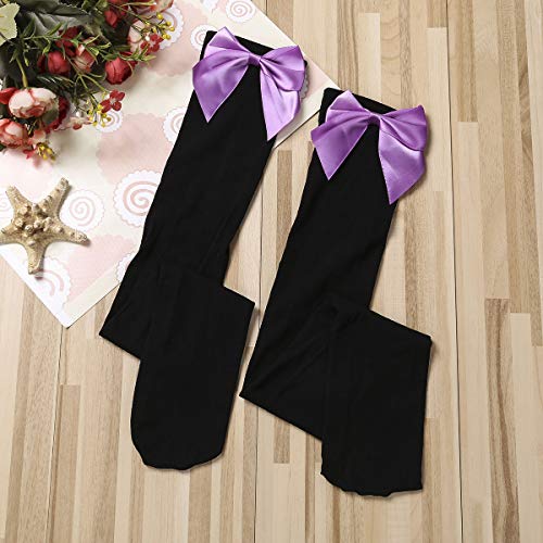 Image of Honganda Sexy Women's Thigh High Stockings, Over Knee Lace Top Sheer Stockings with Satin Bows Leg Thigh Socks for Women