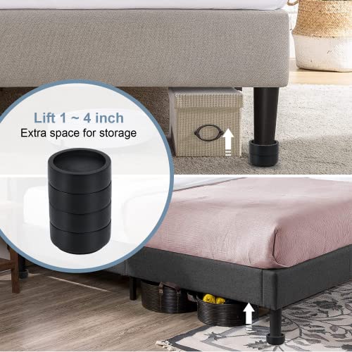 Stahala Bed Risers (Set Of 8) Lifts Height 1",2",3" Or 4",Solid Natural Wood Furniture Heavy Duty Leg Risers Lifts For Sofas Table Desk Chair Couches With Non-Slip Rubber Pad & Non-Slip Recessed Hole #TOP5