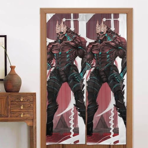 のれん 怪獣8号 日比野カフカ 暖簾 壁掛け カーテン 部屋間仕切り 目隠し おしゃれ 飾り 風呂 玄関 洗面所 飲食店 和室 洋室 出入り口 簡単取り付け 洗濯可 四季兼用 新築祝い プレゼント 幅86cm丈143cm