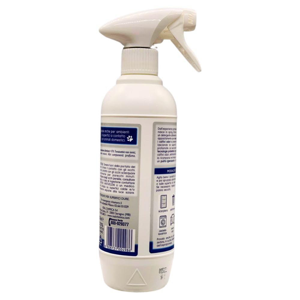 Elima Odori Multiuso, Neutralizza, Previene e Igienizza le Superfici, Ipoallergenico, Confezione da 500ml (4 Unità)