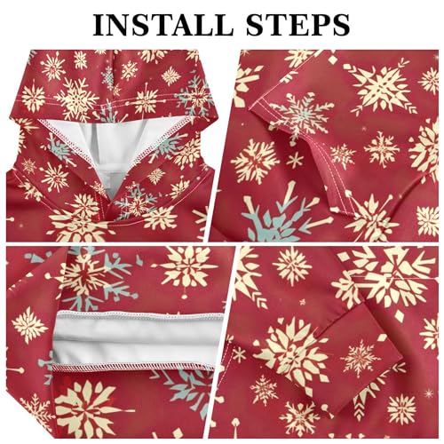 Kids Hoodies Sweaters Christmas Xmas Snowflake Hooded Sweatshirts with Big Pockets for Boys Girls B04000903