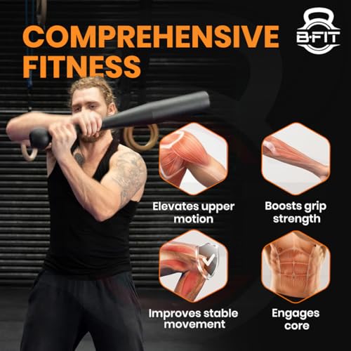 Image of B Fit Steel Sledge Hammer /ClubBells /Mac Bell for Strength Training, Support Full Body, Muscles, Shoulder, Grips & Forearms Workouts, Stretching (ClubBell, 10 Kg)