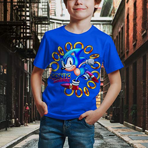 SEGA Sonic The Hedgehog Boys Shirt - The Fastest Thing Alive Youth Small Royal Blue2