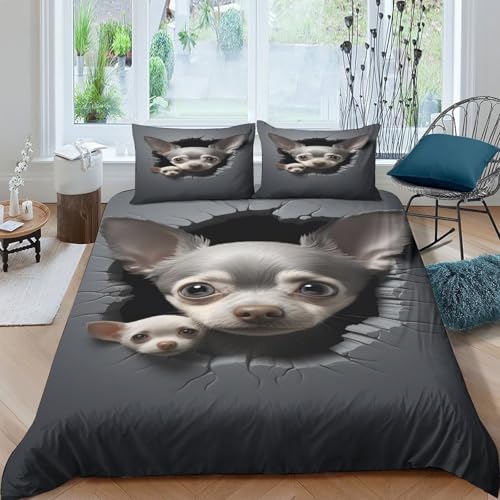 Housse de couette imprimé 3D ultra douce et finitions haut de gamme pour grand lit