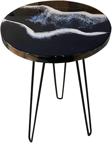 Miniatura 30 de Mesa de centro redonda 100% hecha a mano, molde de silicona, taburete de resina epoxi, mesa de exposición de cristal DIY, mesa pequeña para servir