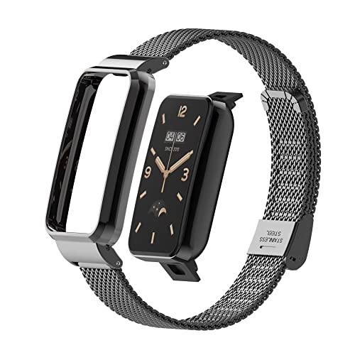 T-BLUER Compatible for Xiaomi Mi Band 7 Pro Strap,Mi Band 7 Pro Stainless Steel Metal Replacement Band Straps Watchband Accessories for Miband 7 Pro Smart Bracelet
