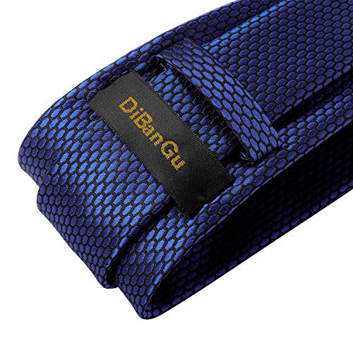 Image of DiBanGu Mens Solid Color Tie and Pocket Square Set Woven Silk Plain Necktie & Handkerchief for Men Wedding Party Formal