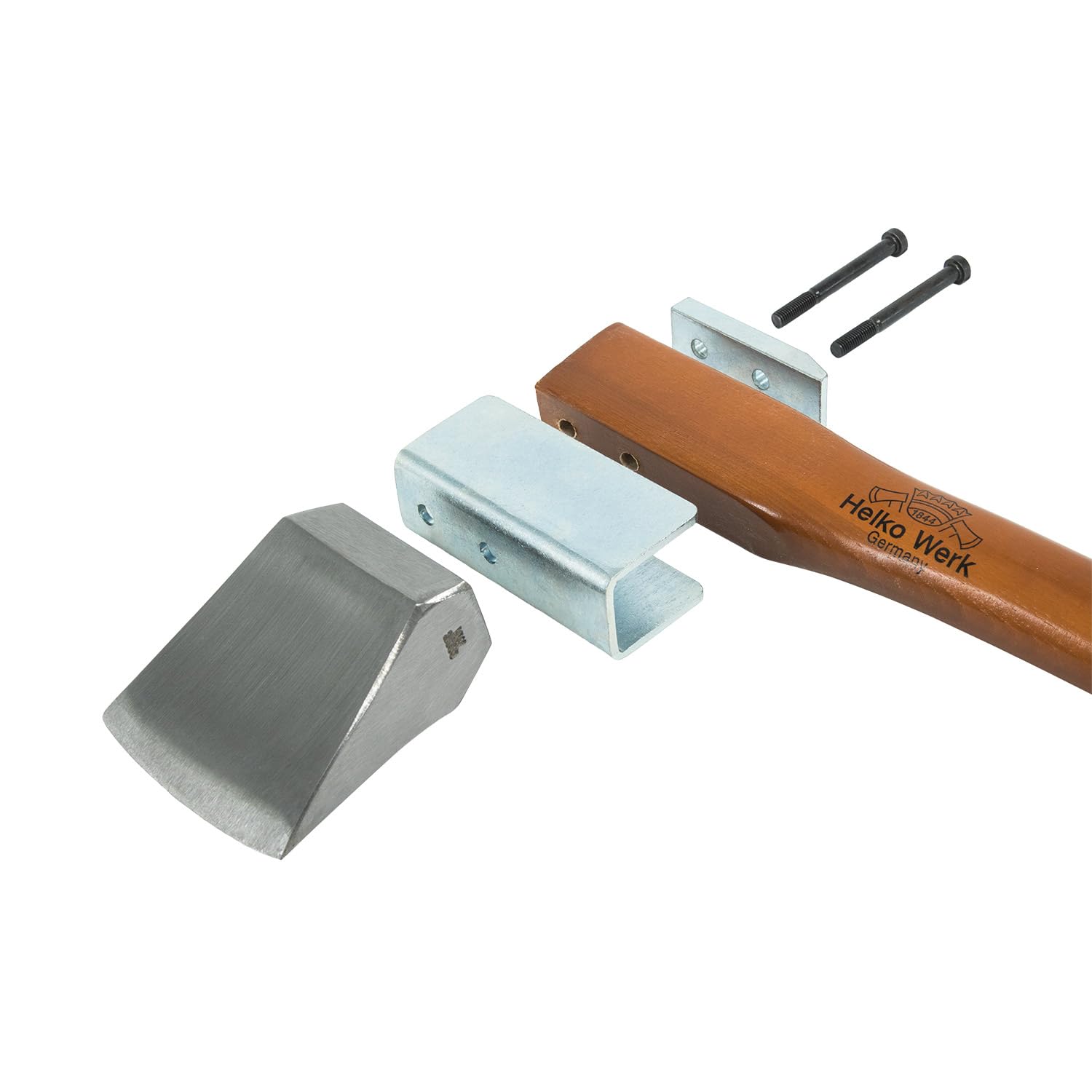 1844 Helko Werk Vario Schwere Spaltaxt aus C50-Kohlenstoffstahl (47–55 HRC), 2000 g Kopfgewicht, 90 cm Hickory-Stiel, inkl. Lederschutz – Ideal zum Spalten von Holz