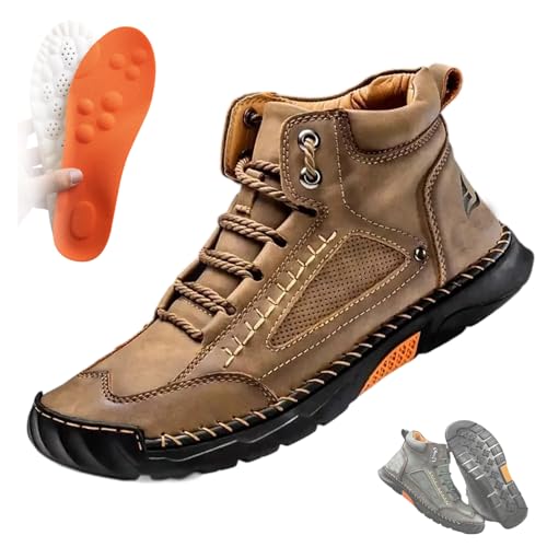 Sawbehind Mens Boots, Cushygait Boots Men, Waterproof, Arch Support, Pressure Relief, Spacious Toe Box Leather