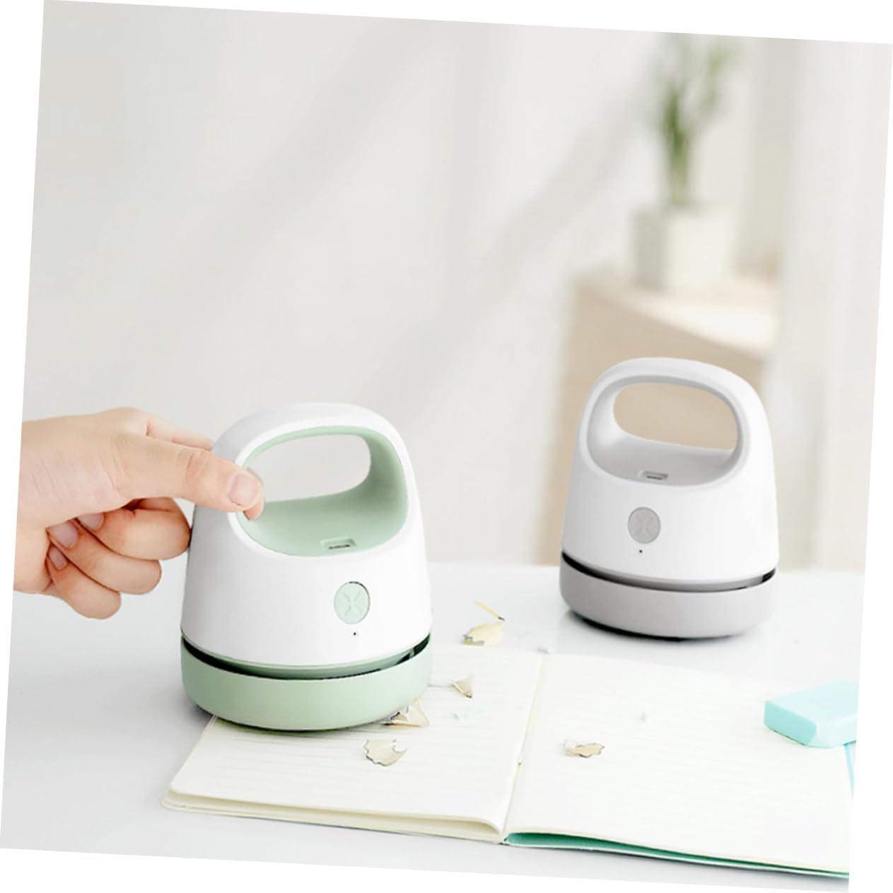 KICHOUSE Portable Table Vacuum Cleaner USB Charging Efficient Dust Collector for Pet Hair Crumbs Debris Ergonomic Design for Easy Use Office