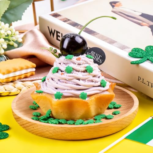 Image of St Patricks Day Sprinkles, 11.3oz Green Sprinkles Mix Shamrock Nonpareils | Jimmies Sanding Sugar Sprinkles for Baking Cakes Cupcakes Cookies