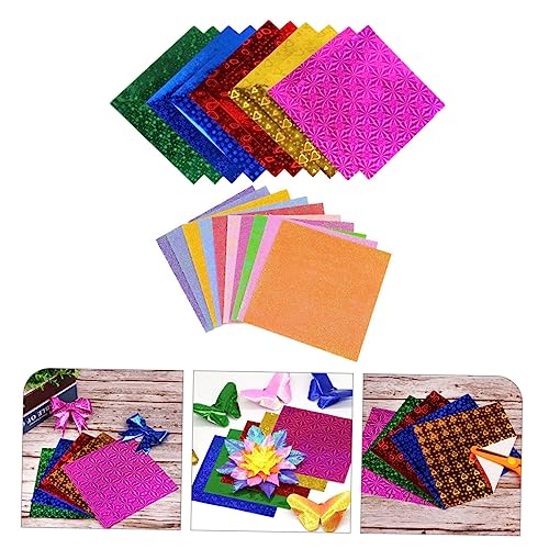 SEWACC 100 Pçs Origami Artes E Ofícios Para Papel Origami Para Artesanato Adulto Papel Quadrado Bril