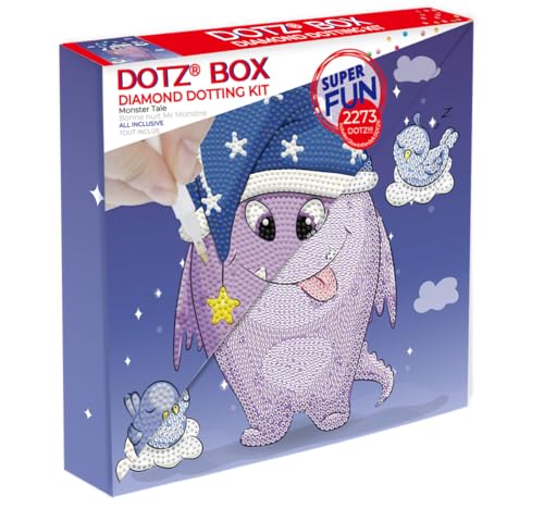 Image of DIAMOND DOTZ Monster Tale Dotz Box Monster Diamond Painting Kits for Adults - Diamond Art Kits a Relaxing Creative Craft Kit with Dotz Gems 8.7 inchx8.7 inch