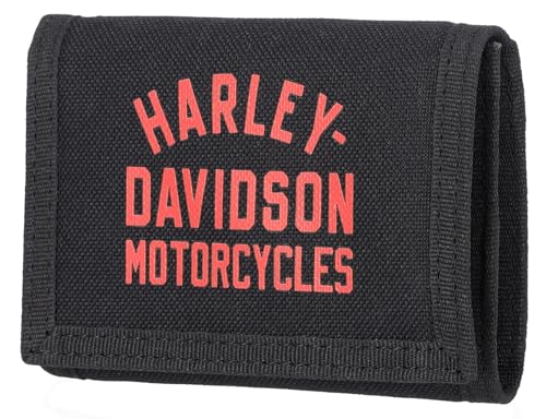 Harley-Davidson Men's H-D Arched Script Logo Tri-Fold Polyester Wallet - Black4
