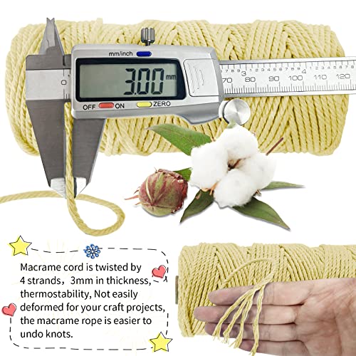 LEREATI Macrame Cord 3mm x 100m, Thick Macrame Rope Natural Cotton Rope Craft String - Image 3