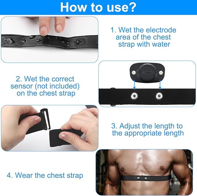 Elastyczny pas piersiowy, zapasowy pas piersiowy, elastyczny, regulowany – pasek zamienny V3 Soft Strap do czujnika tętna ANT+, kompatybilny z Polar H1, H10, H9, H7, Garmin, Wahoo, Coospo, Powr