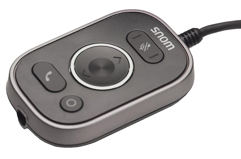 Snom A330D zestaw słuchawkowy nauszny, pasywna redukcja szumów, zestaw słuchawkowy VoIP, kabel USB / RJ9 / 3.5 jack ze sterowaniem rozmowy, miękka sztuczna skóra, czarny; 0004598