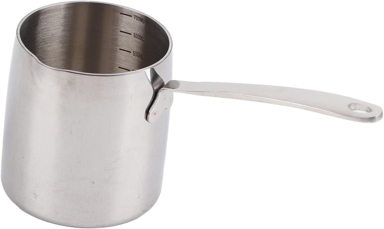 Butter Warmer Pot, Stainless Steel Butter Melting Pot with Handle, Three Layers Heating Cookware Soup Wamer Pan for Coffee Oil Milk