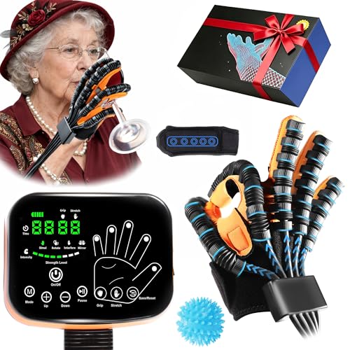 Image of 9th Gen Hand Rehabilitation Robot Gloves for Stroke Recovery, Home Physical Therapy for Hand Weakness & Hemiplegia, Finger Exerciser with 4 Modes Mirror Training & 5 Independent Air Valves