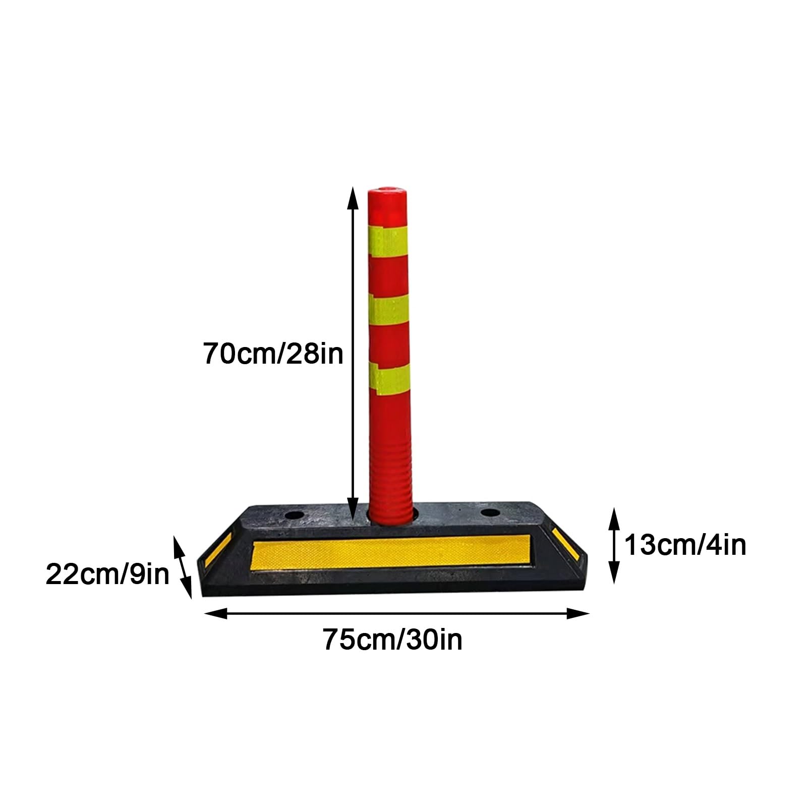 Conos Señalizacion, Conos de Advertencia, con Calzos para Ruedas y Bandas Reflectantes, para Estacionamiento y Entrada (3 Unidades)(70cm/28in)