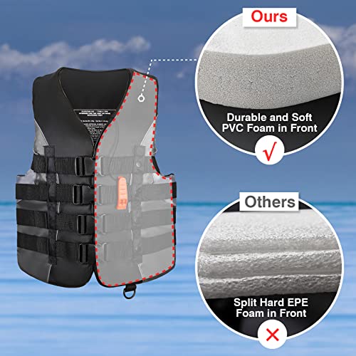 Image of Leader Accessories Adult Universal USCG Approved Life Jacket Vest Boat Vest