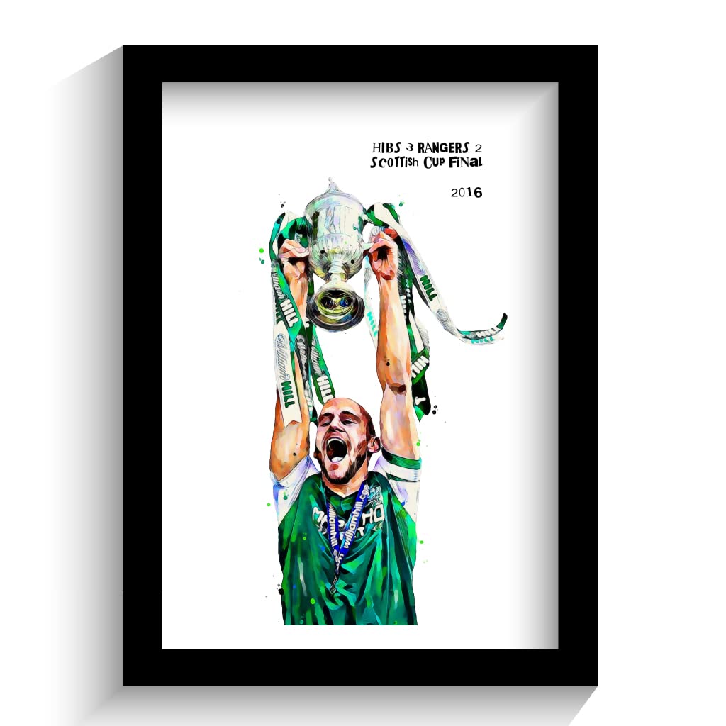 The Football Print Room Gray,Black Hibernian Fc Scottish Cup Final Framed Art Print - Hibs!