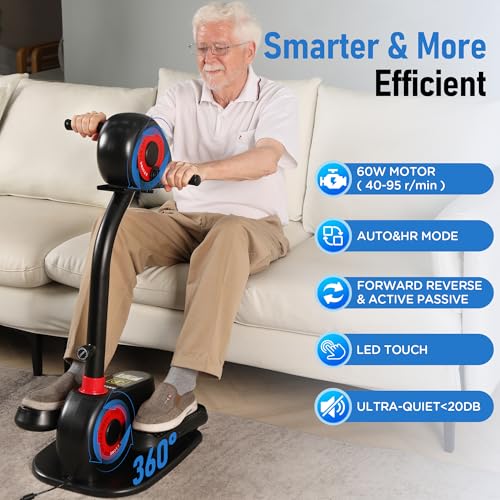 Image of 2026 New Upgrade Elliptical Exercise Machine,Low-Impact Motorized Pedal Exerciser | Home Recovery Bike for Arm & Leg Ability and Relax,Upper Lower Limb Trainer for Seniors | With Pedal Straps & Gloves