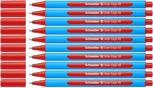 Schneider 152202 Slider Edge XB Kugelschreiber (Strichstärke: XB dokumentenecht Dreikant-Stift) 10er Packung rot