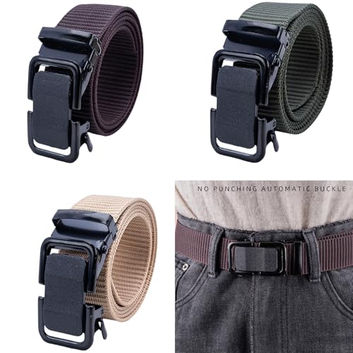 Nylon Woven Belt For Men With Adjustable Auto Slide Buckle For Hiking And Daily Wear Camping Gear Belt2