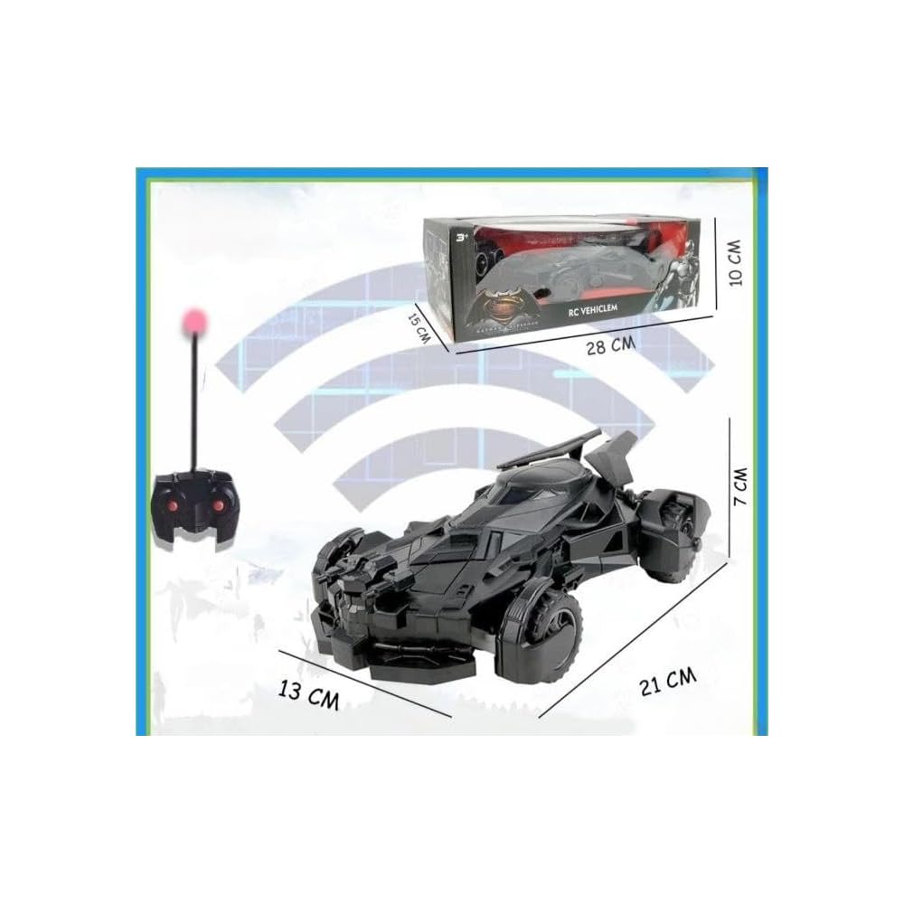 ZWARTE Batman RC Car with Spray, Remote Control Toy, Realistic Sounds