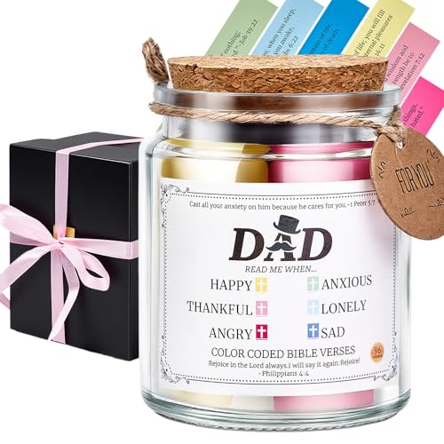 Bible Verses Jar for Dad,Fathers Day,Christian Birthday Gift for Men,Mens