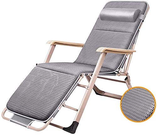 Chaise de jardin inclinable grande capacité avec coussin amovible pour le camping