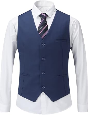 YOUTHUP Men's 3-Piece Suit Slim Fit Formal Suits 1 Button Men's Suit for Business Wedding