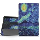 Infiland Case for ASUS Zenpad Z8, Tri-Fold Ultra Slim Stand Frost Back Smart Case Cover for 2016 ASUS ZenPad Z8 Verizon 7.9 inch ZT581KL Tablet, Starry Night