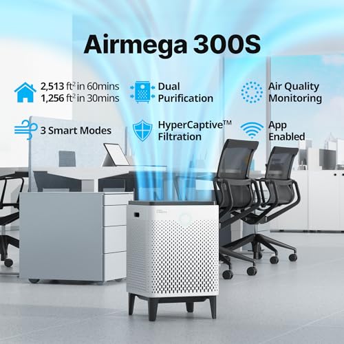 Image of Coway Airmega 300S App-Enabled Smart Air Purifier (Covers 1,256 sq. ft.), True HEPA Air Purifier with Smart Technology, Compatible with Amazon Alexa