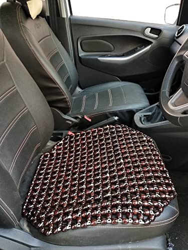 Image of Q1 Beads MCoffee Wooden Beads Acupressure mat car Bead seat Cover Cushion for car & SUVs (Universal Fit,Any Brand Car /SUVs)