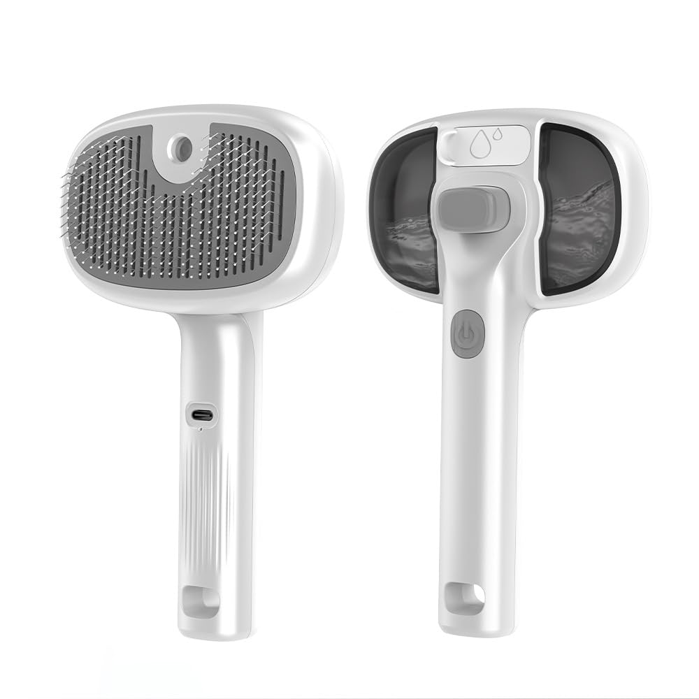 Pet Brush for Dog & Cat, 3-in-1 Pet Grooming Comb Anti-Static Deshedding Brush for Long & Short Hair, Soft Silicone Bristles for Sensitive Skin