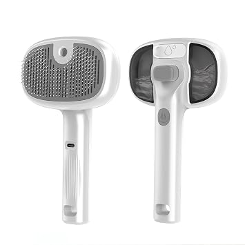Pet Brush for Dog & Cat, 3-in-1 Pet Grooming Comb Anti-Static Deshedding Brush for Long & Short Hair, Soft Silicone Bristles for Sensitive Skin