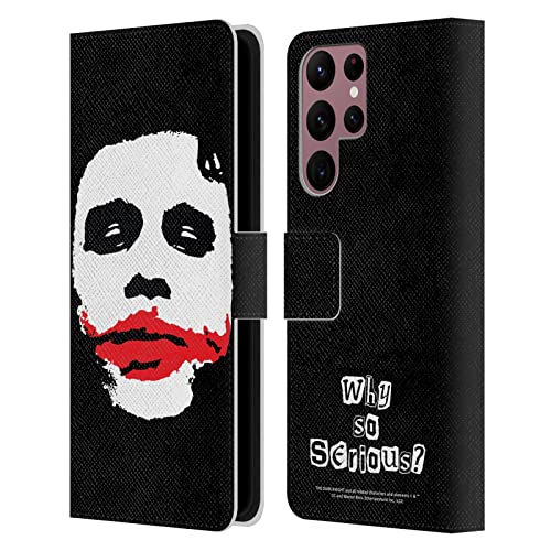 Étui portefeuille Galaxy S22 Ultra The Dark Knight Joker en cuir Head Case Designs