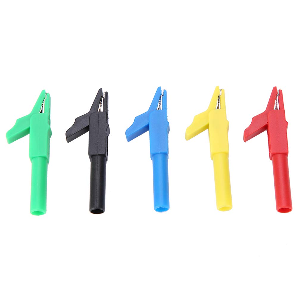 Respicefinem Metal Bath Plug 9. 0×7. 0×1. 0 P2007 5Pcs Insulated Plug in Clips 15A 300V for 4Mm Banana Plug Copper Clip Plated Brass