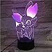 Produktbild 3D Illusion Nachtlicht Haustiergeist LED Tisch Schreibtisch Lampen,7 Farben USB-Lade,die Schlafzimmer-Dekoration für Kinder Weihnachten Halloween-Geburtstagsgeschenk beleuchten
