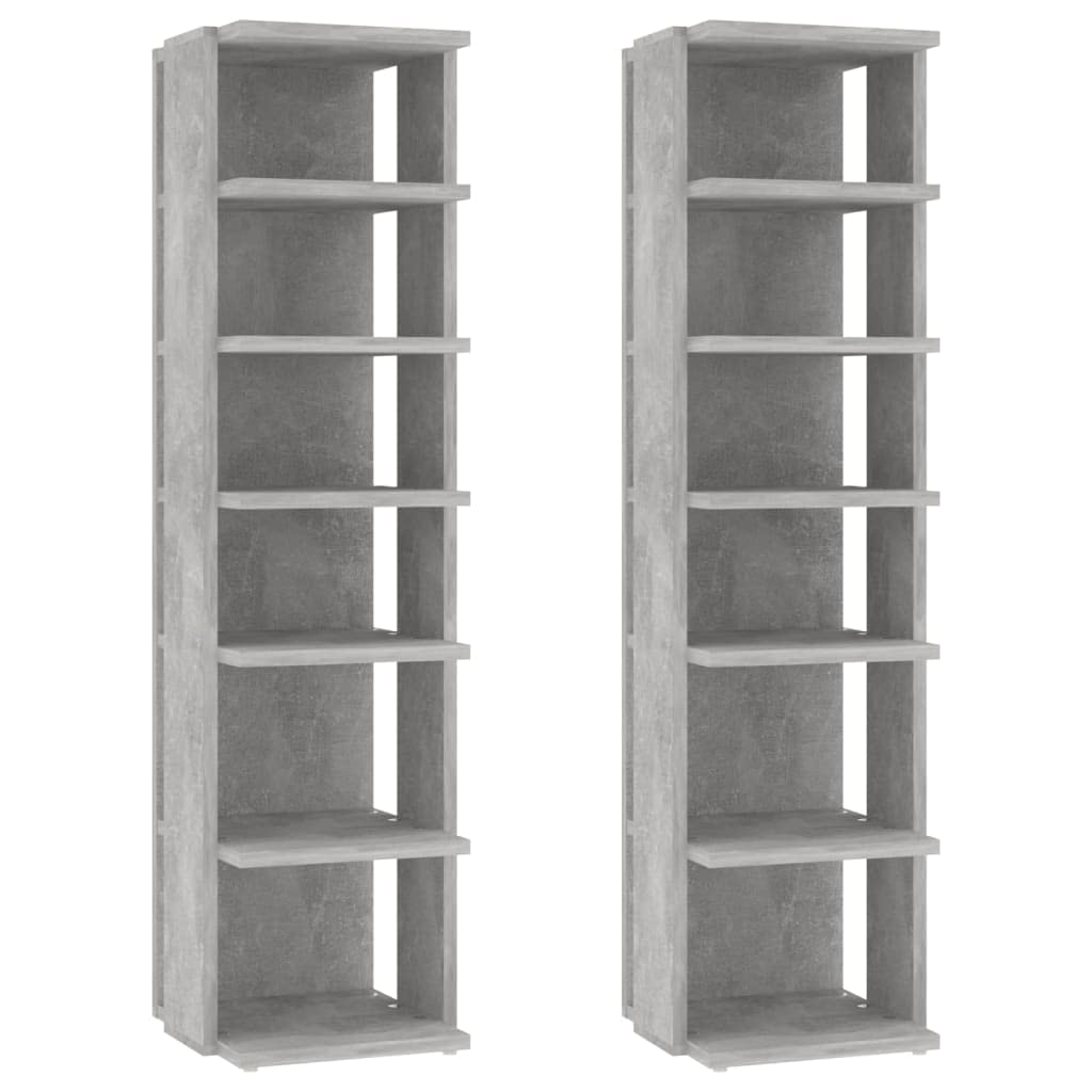 Vidaxl Concrete Grey 2X Shoe Cabinets Household Supplies Wardrobe Storage Organiser Shoe Storage Cabinet Shelf Rack Footwear Stand Cupboard Chipboard