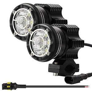 Kairiyard Kit Feux de Route à LED Rond Evo 90W 6000K 9000lm CREE Chip Feu Additionnel Moto Phares de Route sans Usure Spot Faisceau Lumineux+Flash Dual Mode Lentille en Verre Trempé CNC IP68
